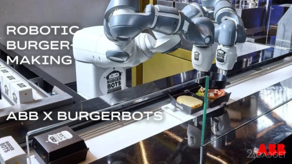В США открылось заведение под названием BurgerBots, где роботы собирают бургер всего за 27 секунд (видео)